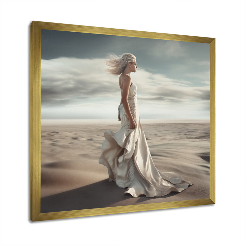 «Femelle par l'océan Breeze III», impression sur toile, H 24 po x l 24 po x P 1 po, Encadrement doré