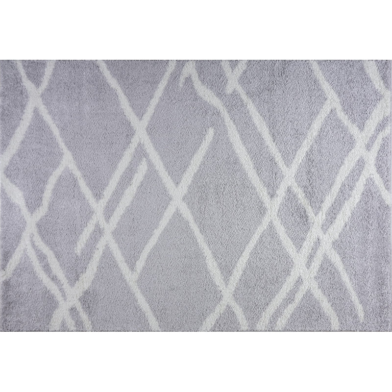 Tapis décoratif géométrique gris calana, Rectangle 3 pi 11 po x 5 pi 7 po