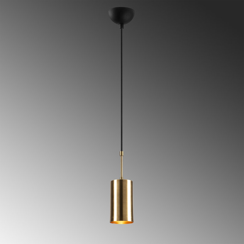 Modern Scandinavian Chandelier, Gold & Black Finish, 3.5 ft Height x 3.5 in Diameter | Metal Body, Adjustable Height, E27 Socket (Max 40W) | Perfect for Living Room, Dining Area & Glam Decor | Easy Setup Included