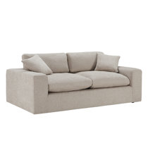 Corduroy Fabric Comfy Sofa with Rubber Wood Legs - Green