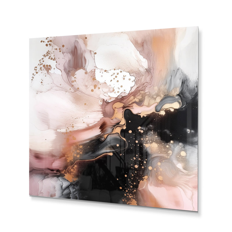 Glam Abstract Wall Decor on Metal, 29" H x 29" W x 1" D