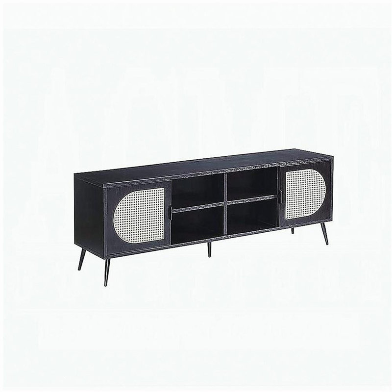 Black TV Stand with Metal Leg