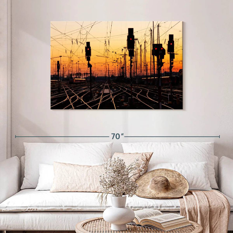 Lilie Train Tracks At Sunset, 30" H x 45" W