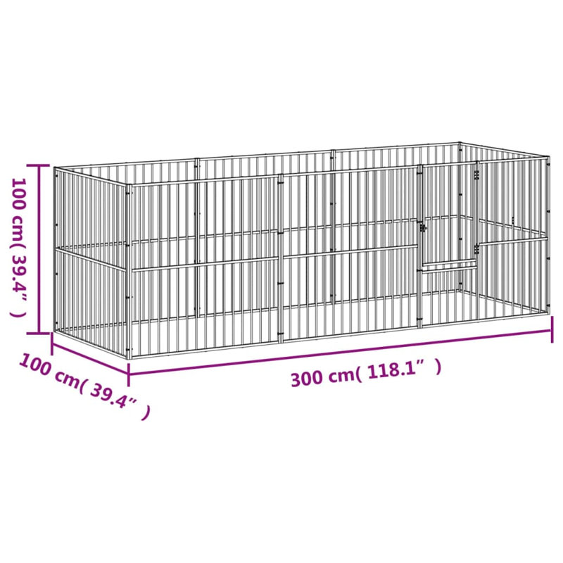 Turnersville 100cm H Galvanised Steel Exercise Pen, 100cm H x 100cm W x 100cm D