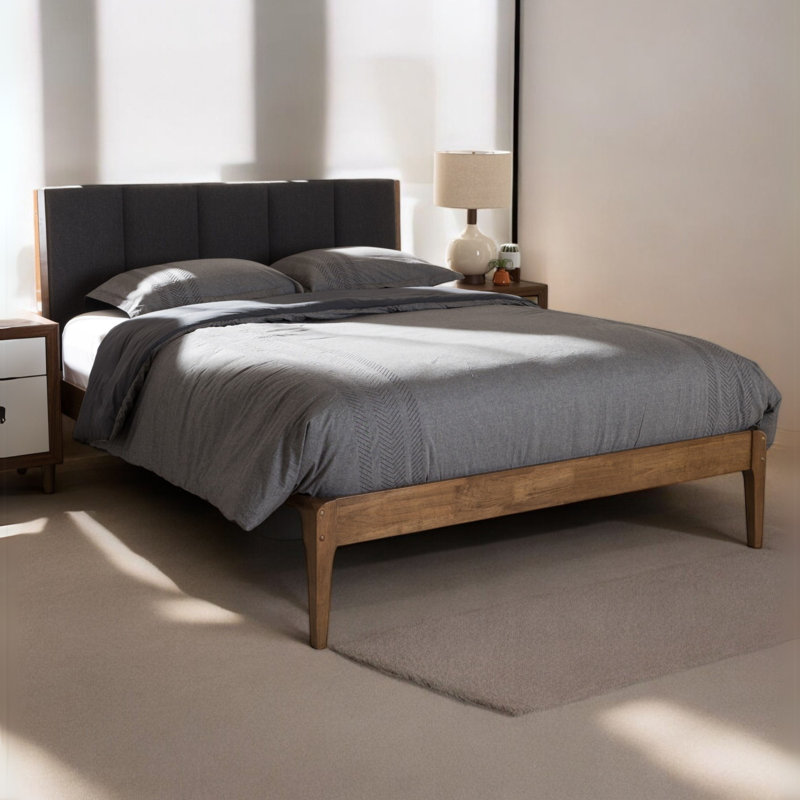 Chasitie Upholstered Platform Bed, Dark Gray, King