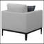 Chaise à dossier coussiné gris clair