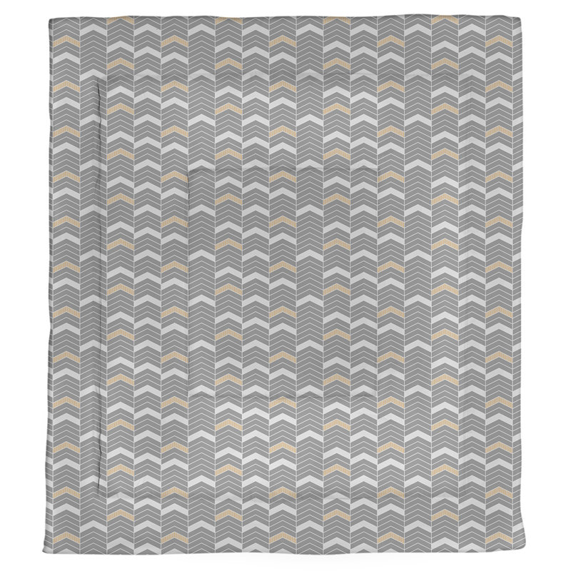 Édredon réversible en microfibre Rhonda Cheval, Édredon simple TG, Gris / orange
