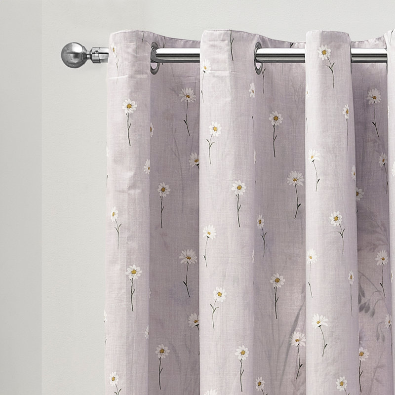 Grasmere Floral Fully Reversible Eyelet Curtains 66x90cm