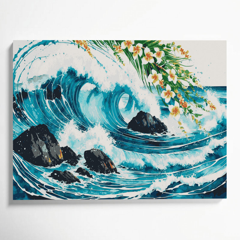 Art mural sur toile vert hawaïen, H 12 po x l 18 po