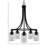 Paramount 5 Light Downlight Chandelier Shown In Matte Black Finish With 4" Clear Bubble Glass