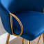 Tabouret de bar 26 po en velours bleu de 26 po avec 2 pieds dorés et repose-pieds