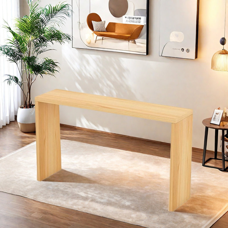 Table de bar moderne en bois massif pour un usage domestique, H 41,3 po x L 70,8 po x l 15,7 po