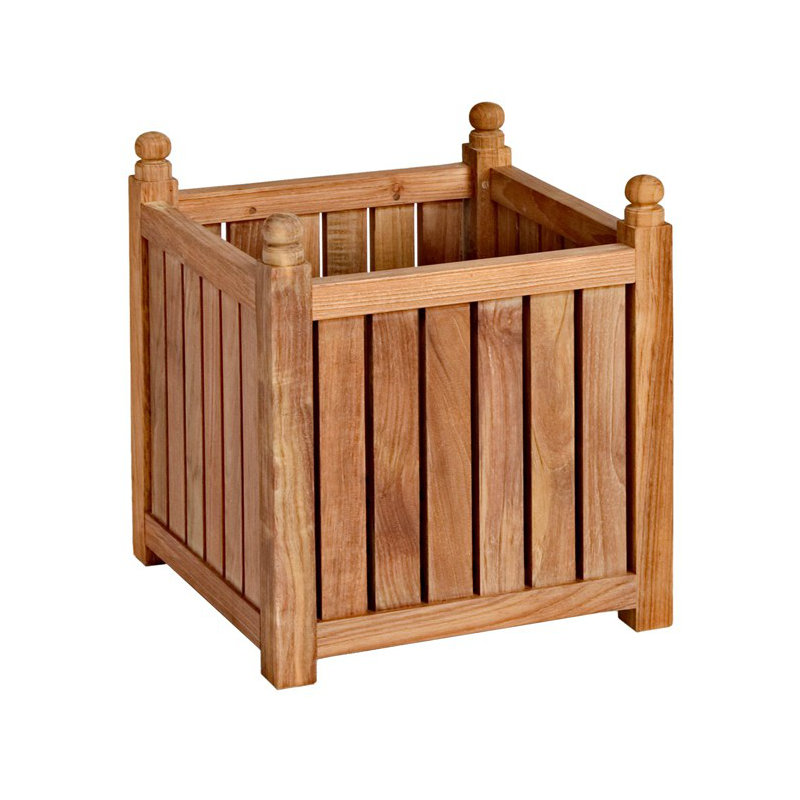 Teak Outdoor Square Planter Box, Small