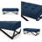Navy Blue Upholstered Ottoman Bench - Modern Tufted Footrest with Geometric Legs-473149154