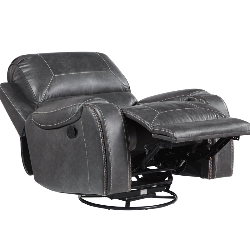 Chaise rembourrée Sotaro de 39,09 po, Similicuir gris foncé
