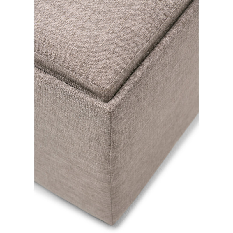 Fawn Brown Tufted Cocktail Ottoman with Serving Tray