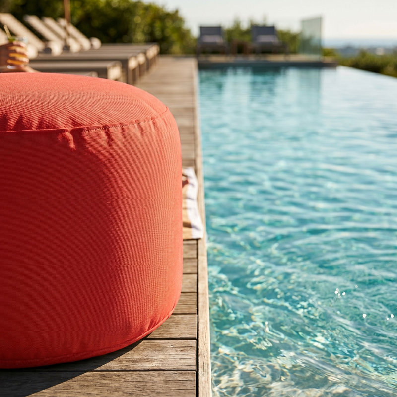 Pouf d'extérieur Soleil, Rouge