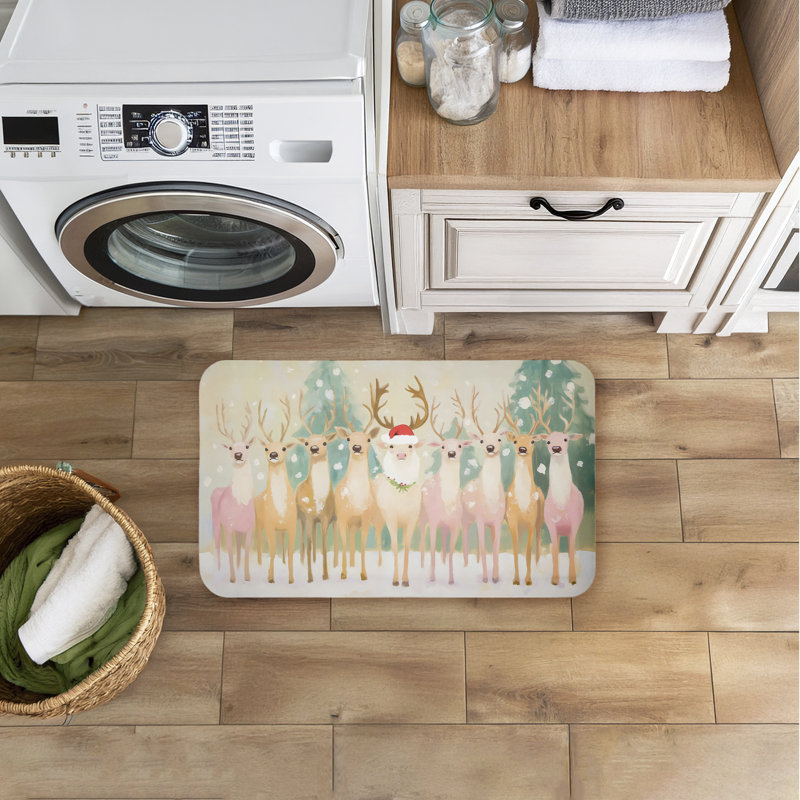 Tapis de sol Pastel Santa's Reindeer
