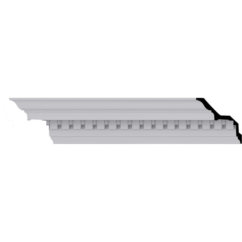 5"H x 94.5"L White Polyurethane Dentil Crown Moulding