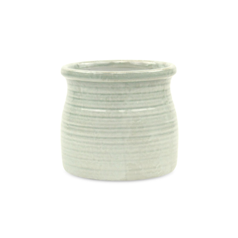 Pot à fleurs en céramique Mott, Vert, H 4,75 po x l 5 po x P 5 po