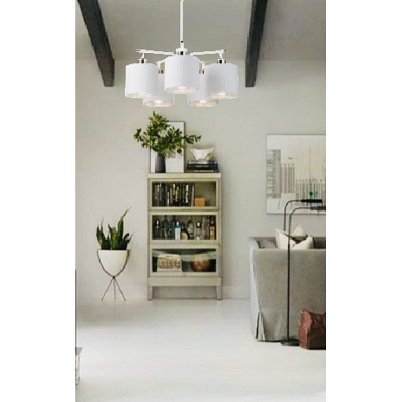 Balance 5 - Light Chandelier, White/Polished Nickel