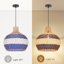 Boho Blue Rattan Pendant Light for Kitchen Dinin-1414954372