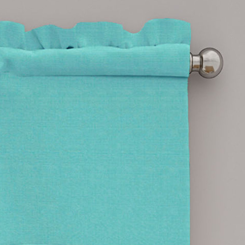 Turquoise Scalloped Rod Pocket Energy Efficient Valance