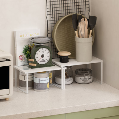 Ravel Multipurpose Expandable, Stackable Kitchen Counter Shelves, Set of 2, Elizebeth