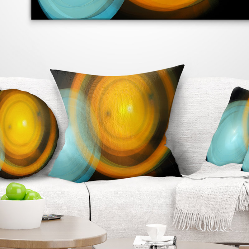  Coussin de bureau abstrait fractal, 18 po x 18 po, Carré