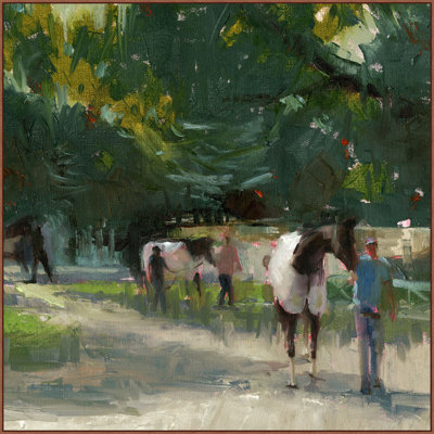 «The Paddock», reproduction sur toile avec cadre flottant