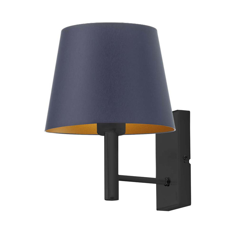 Huey Armed Sconce, Navy, Black
