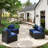 4 -Person Rattan Patio Safo With Cushions-552961608-552961968