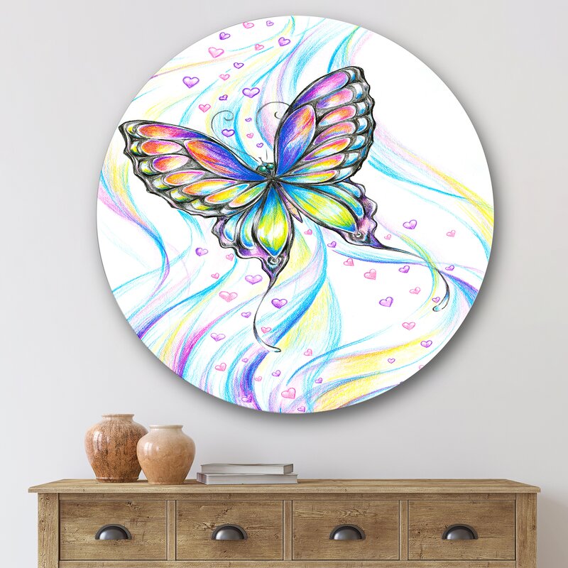 Butterfly Wall Art - Iridiscent Butterfly On Metal Painting