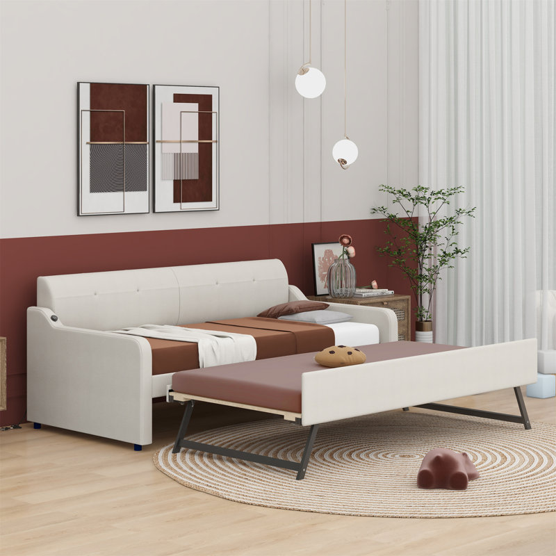 Munniks Upholstered Daybed, Beige