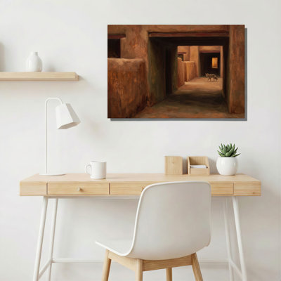 Coyote marchant dans les couloirs Adobe, art mural