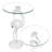 Blanche 25" Coastal White Flamingo Accent End Table, Round Clear Glass Top & Glossy Iron Base, Whimsical Side Table for Living Room-1415626054