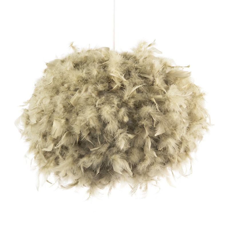 Feather Globe Pendant Shade ( Screw On ) in Green, 30cm H x 40cm W x 40cm D