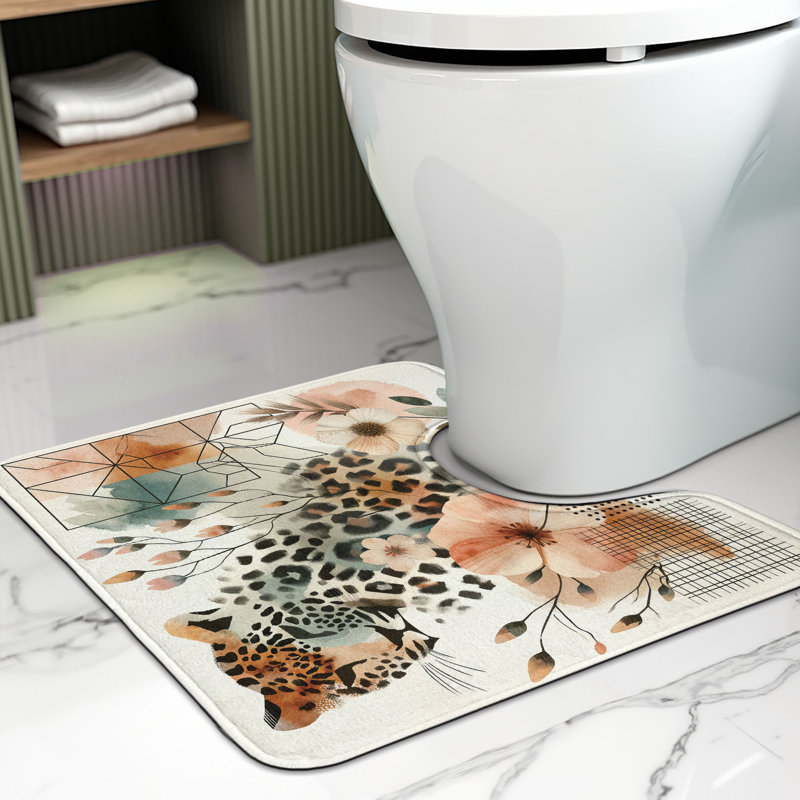 Tapis de salle de bain en U Leopard