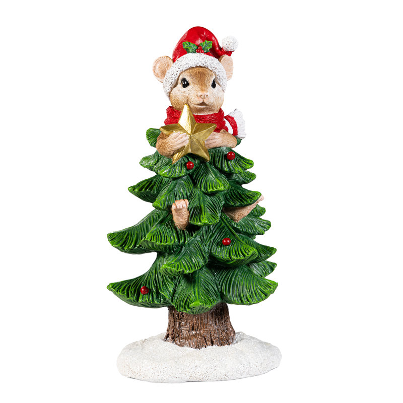 C'était la nuit de Noël, statuette de tête de souris en résine pour sapin de Noël, 25 cm de hauteur