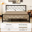 Lit plateforme vintage en métal Avren avec tête et pied de lit, design géométrique, sommier non requis-1063910016-1063910079