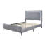 Lit plateforme California King Size recouvert de velours avec tête de lit DEL, pieds en métal inclinés élégants, gris foncé-1714847061-1714847062