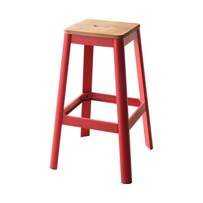 Mee 30" Armless Bar Stool in White, Red