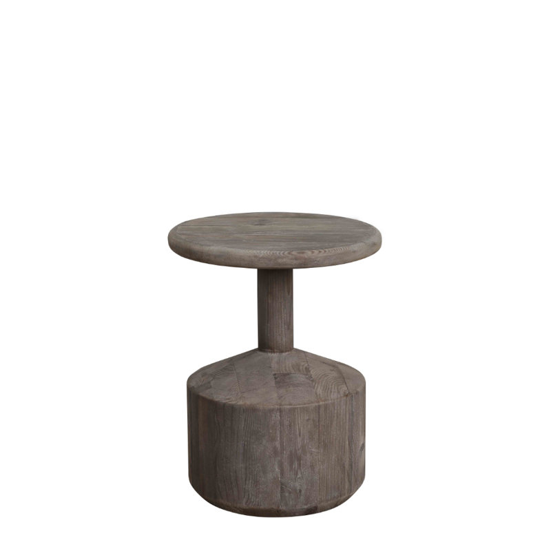 Solid Wood Pedestal End Table