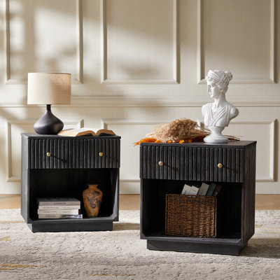 Kaybri 23.5" W Fully Assembled Fluted End Table