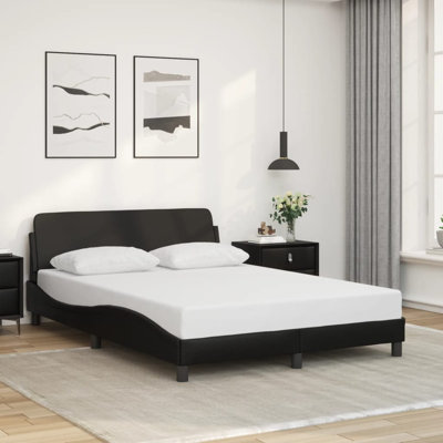 vidaXL Bed Frame Dover Black 152x203 cm Faux Leather