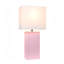 Lampe de table en cuir 21 po avec abat-jour rectangulaire en lin blanc-105848919-105865449-81096615