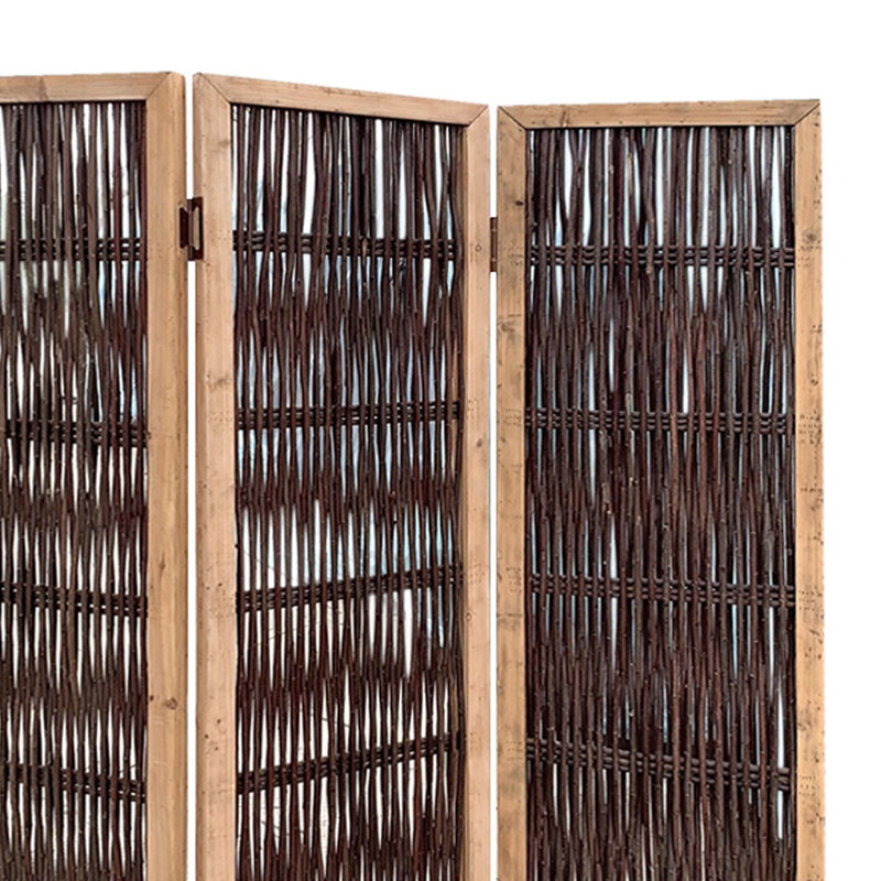 Panel Bamboo/Rattan Folding Room Divider