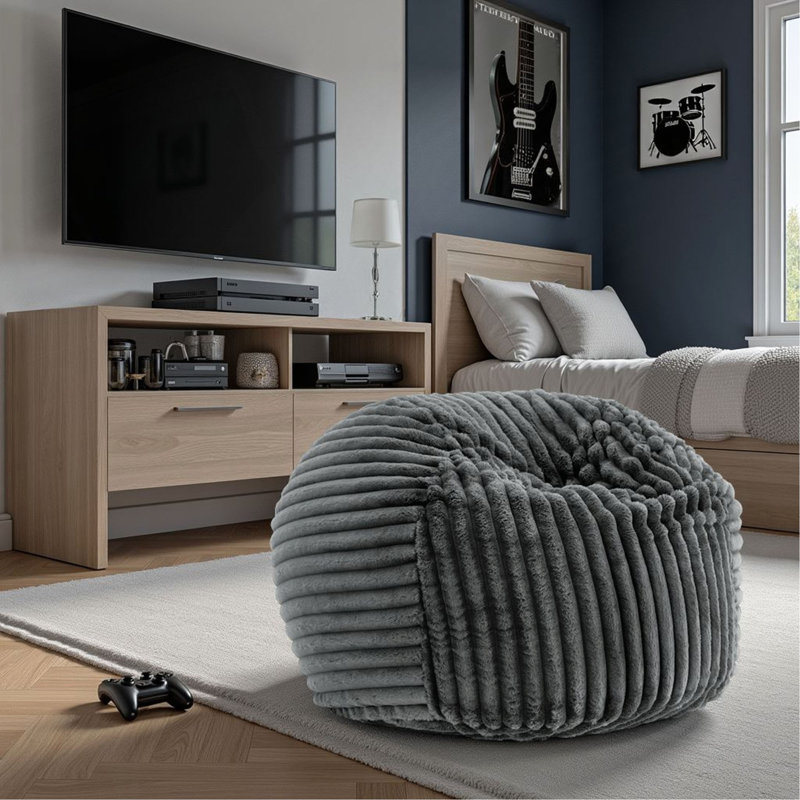 Méridienne 40 pouces en mousse viscoélastique Minky, Polyester gris