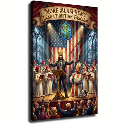 Grand Cathedral Stage Angel Choir Stained Glass Illustration Canvas Wall Art