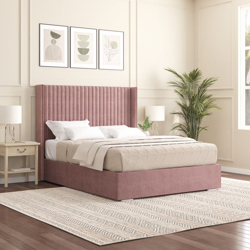 Shelton Upholstered Bed Frame, Lilac, Single (3')